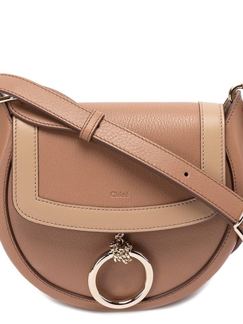 Chloé Arlene Two-Tone Tan and Cream Leather Crossbody